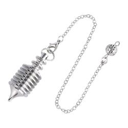 Pendule en métal argenté pour la divination et les soins Reiki