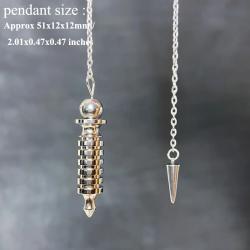 Pendule en métal argenté pour la divination et les soins Reiki
