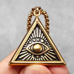 Collana con occhio massonico in acciaio inossidabile - Vintage e potente