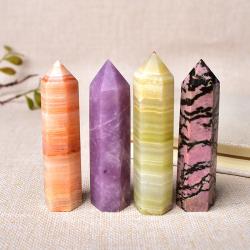 Set mit Naturstein-Kristallspitzen – 36 Farben für Reiki & Dekoration