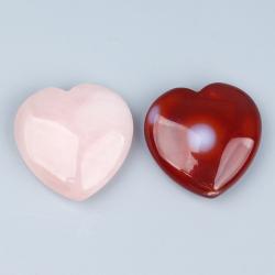 Cuore di agata e quarzo rosa: cristalli curativi Reiki, decorazioni