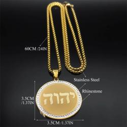 Paslanmaz Çelik Yahudi Tetragrammaton Kolye - Yahveh ve Yehova