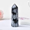 Kar Tanesi Obsidyen Asa | Doğal Şifa Kristal Ucu