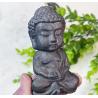 Siyah Şungit Buda Heykeli: Reiki ve Feng Shui Enerji Dekoru