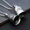 Vintage Stainless Steel Bell Charm Necklace for Men