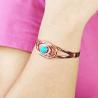 Copper Magnetic Bracelets for Women | Blue Stone Open Cuff Bangles