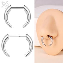 Nasenpiercings in Hornform aus Edelstahl | ZS Septum- und Helixpiercings