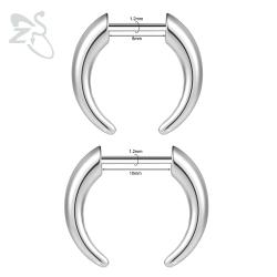 Paslanmaz Çelik Boynuz Şeklinde Burun Halkaları | ZS Septum ve Helix Piercingleri