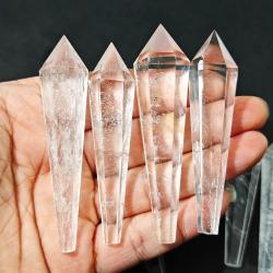 Ensemble tour de cristal d'améthyste et de quartz - Pendule et baguette de guérison