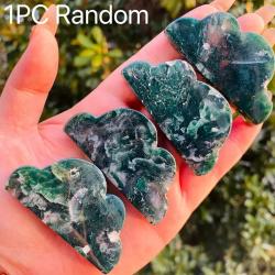 Sculture in pietra naturale: ciliegio, muschio, avventurina e fluorite