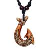 Collier ras du cou maori en os d'hameçon | Pendentif style vintage