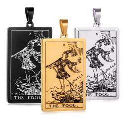 Ciondoli con carte dei tarocchi | Collana retrò in acciaio inossidabile
