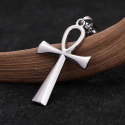 Ciondolo a forma di croce Ankh in acciaio inossidabile per uomo - Simbolo di vita