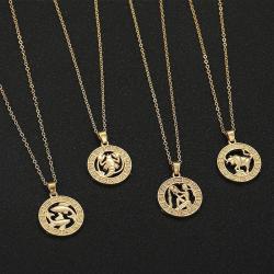 Sternzeichen-Halskette für Damen - Vintage-Amulett, vergoldet