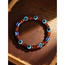 Bracciale fatto a mano con pietra blu di Horus e malocchio - Protezione e vigore