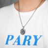 Collier pendentif Vierge Marie en acier inoxydable - Amulette puissante