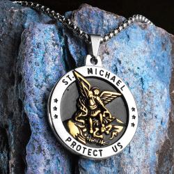 Collana di San Michele Arcangelo | Ciondoli e regalo in acciaio inossidabile