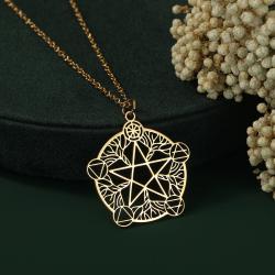 Wicca-Pentagramm-Anhänger-Halskette aus Edelstahl – Unendlichkeit & Ewigkeit...