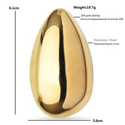Broches géométriques en forme d'œuf pour femmes et hommes - Wuli&Baby en acier inoxydable
