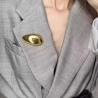 Broches géométriques en forme d'œuf pour femmes et hommes - Wuli&Baby en acier inoxydable
