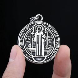 Halskette mit St.-Benedikt-Kreuz-Anhänger aus Edelstahl – für Damen und Herren