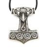 Viking Mjolnir Hammer Pendant Necklace - Odin & Raven Talisman