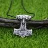 Viking Mjolnir Hammer Pendant Necklace - Odin & Raven Talisman
