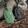 Collana con ciondolo vintage in ossidiana di Gesù - Gioielli cattolici spirituali