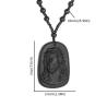 Collana con ciondolo vintage in ossidiana di Gesù - Gioielli cattolici spirituali