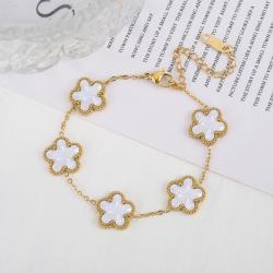 Luxuriöses Edelstahl-Armband mit Blumenmuster für Damen | Verstellbares Geschenk