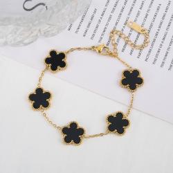 Luxuriöses Edelstahl-Armband mit Blumenmuster für Damen | Verstellbares Geschenk