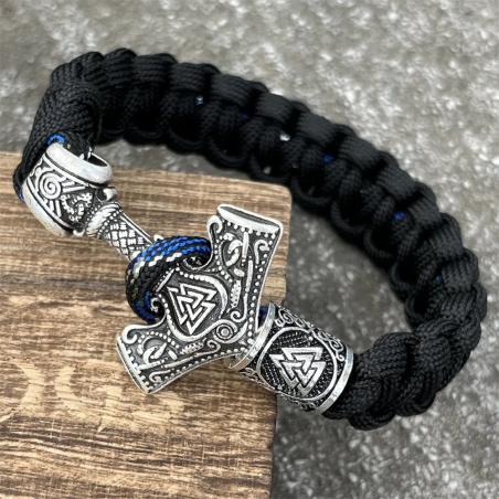 Bracciale con rune norrene Mjolnir: amuleto vichingo