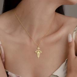 Collier Lotus Unalome | Bijou de méditation en acier inoxydable