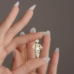 Collier Lotus Unalome | Bijou de méditation en acier inoxydable