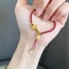 Braccialetti di perline di corda rossa | Ciondolo Fu in oro fatto a mano | Fortuna e salute