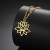 Lotusblumen-Halskette – Schmuckstück aus Edelstahl, das Yoga und Buddhismus symbolisiert