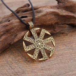 Slawische Kolovrat-Anhänger-Halskette: Amulett mit heidnischem Sonnensymbol