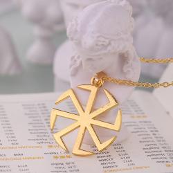 Slawische Kolovrat-Anhänger-Halskette: Amulett mit heidnischem Sonnensymbol