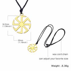 Slawische Kolovrat-Anhänger-Halskette: Amulett mit heidnischem Sonnensymbol