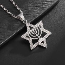Collana con ciondolo a forma di stella di David scintillante | HNSP