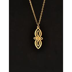 Halskette mit Anhänger in Form eines Hexenknotens (Wicca) – Geometrischer Schmuck aus Edelstahl