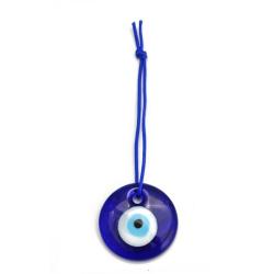 Pendentif amulette œil turc | Breloque en verre filé bleu