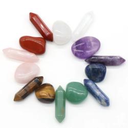 Cristaux des sept chakras : ensemble de 14 pièces pour la guérison et l’équilibre