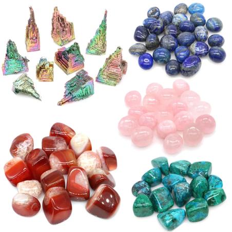 Ensemble de pierres de cristal de guérison : Quartz roulé naturel pour la décoration et l’énergie
