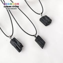 Pendentif en cristal de tourmaline noire - Collier de guérison naturelle