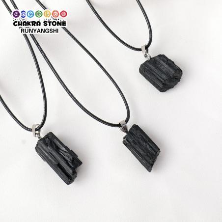 Pendentif en cristal de tourmaline noire - Collier de guérison naturelle