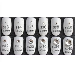 Tırnaklar için Şeffaf Kristal Rhinestone Taşlar - 3D ve Düz Yüzeyli | SS3-SS50