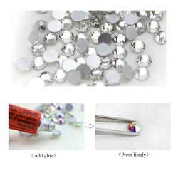 Tırnaklar için Şeffaf Kristal Rhinestone Taşlar - 3D ve Düz Yüzeyli | SS3-SS50