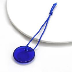Pendentif amulette œil turc | Breloque en verre filé bleu