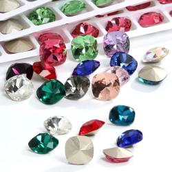 Strass en verre K9 | 10 pièces, forme coussin, à coudre et à coller